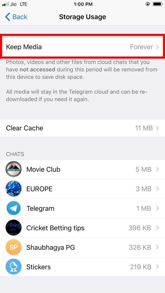 Keep File forever in Telegram Cloud