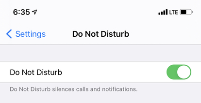 Enable Do Not Disturb from iPhone Settings