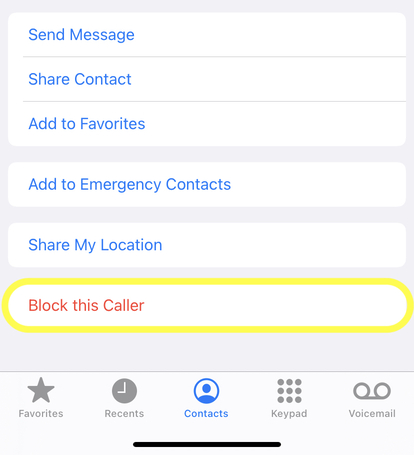 How to turn off call notifications for individual contact by blocking them