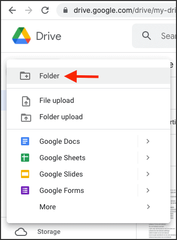 To make ZIP file without MACOSX folder click Folder in Google Drive on Mac