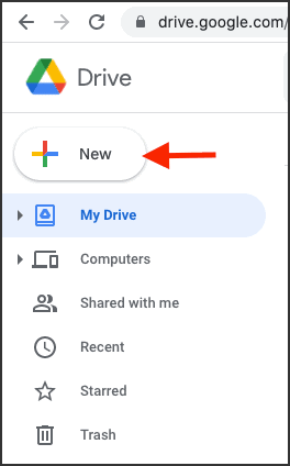 To make ZIP file without MACOSX folder click New in Google Drive on Mac